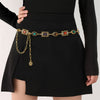 Bohemian style vintage rhinestone-encrusted waist chain belt