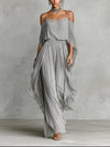 Greycienne | Grey Chiffon Camisole Set