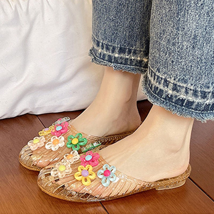 Cute flower-adorned transparent slides