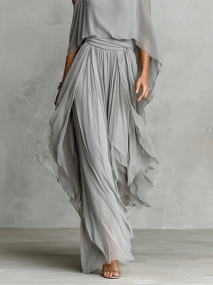 Greycienne | Grey Chiffon Camisole Set