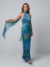 Juniper | Keyhole Halter Sleeveless Maxi Dress