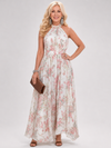 Guinevere | Floral Print Flowing Skirt Midi Dress