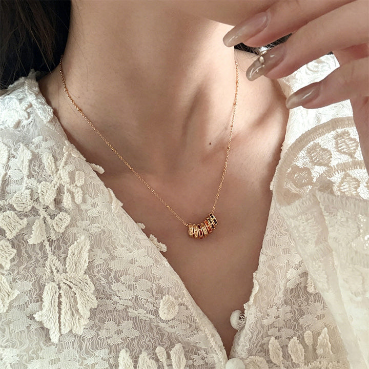 Rotating colored zircon necklace and earring set