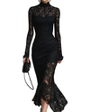Julia | Black Lace Maxi Dress