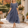 Sophia | Lace Bodice Draped Midi Dress