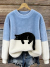 Aileen™ | Elegant Cat Print Oversized Sweater