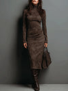 Ava | Suede Midi Dress