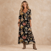 Loretta | Midnight Botanical Maxi Dress
