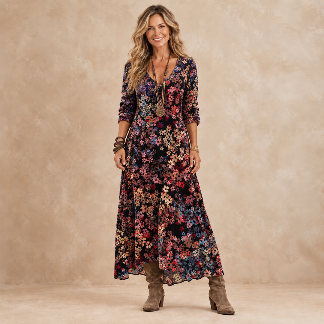 Valerie | Autumn Floral Maxi Dress