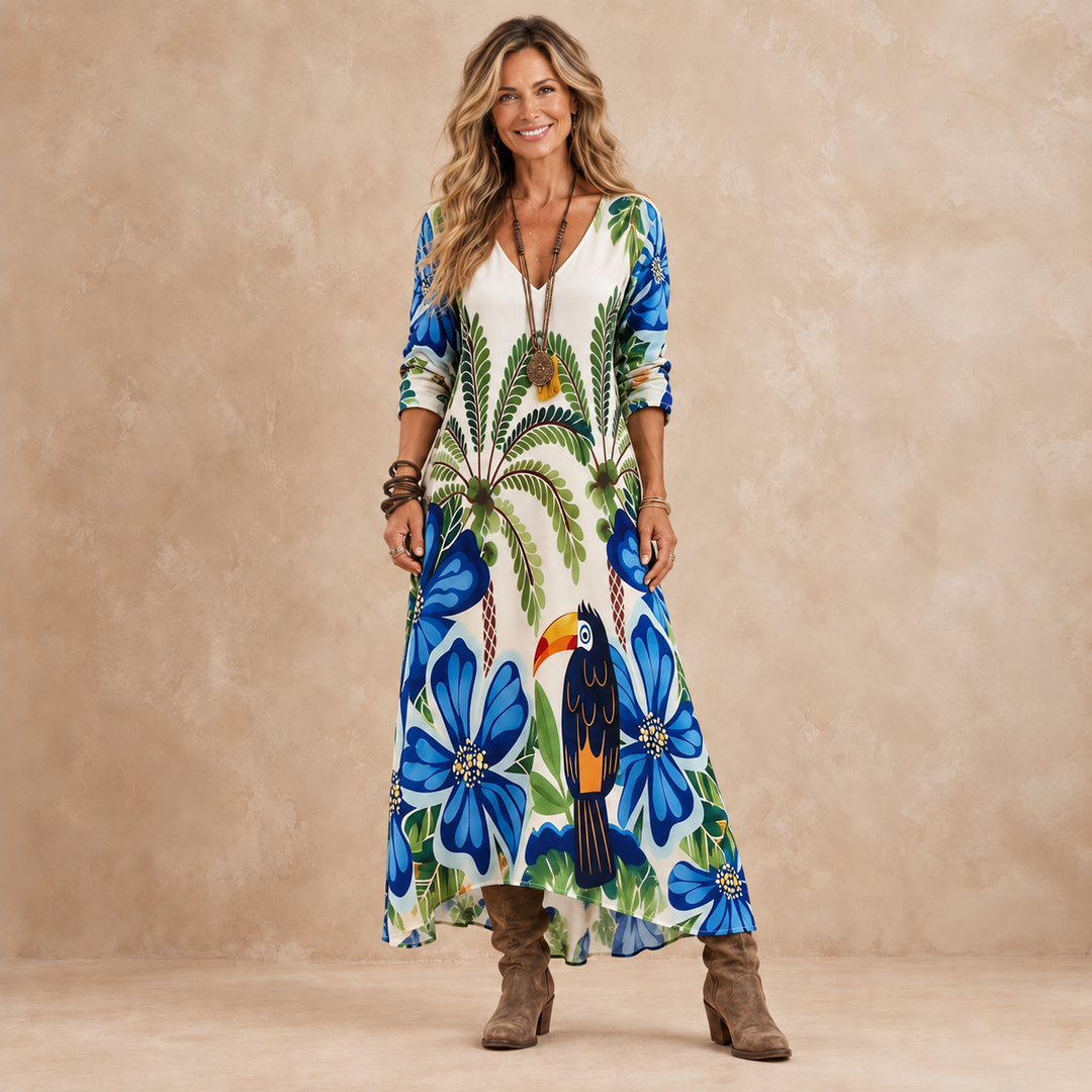Marlowe | Tropical Botanical Maxi Dress