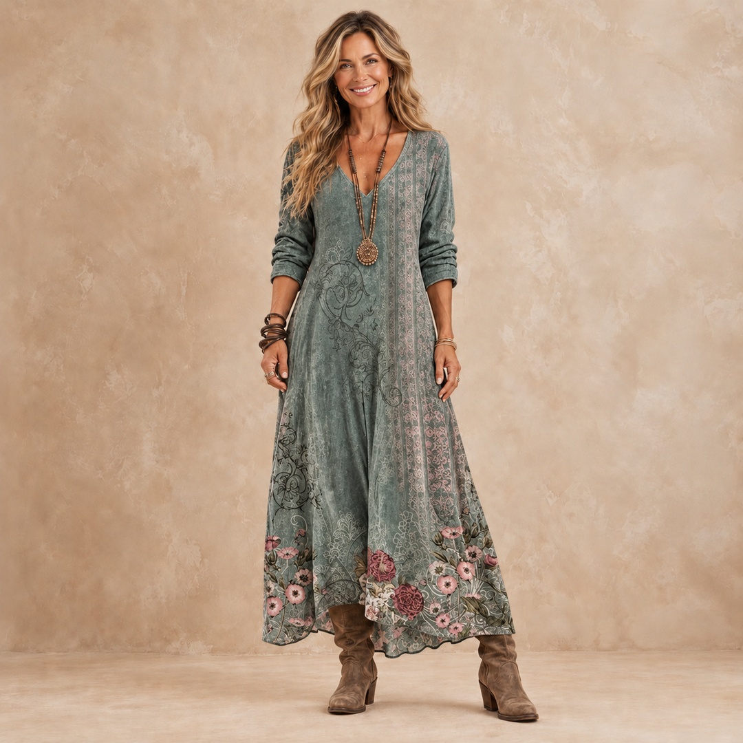 Florence | Vintage Rose Maxi Dress