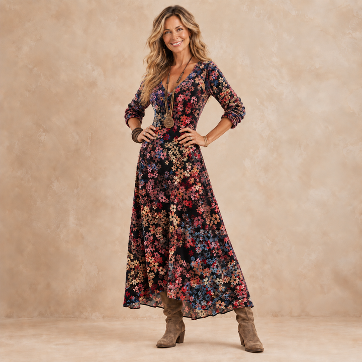 Valerie | Autumn Floral Maxi Dress