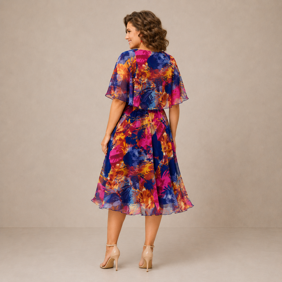 Marianne | Colourful Floral Midi Dress