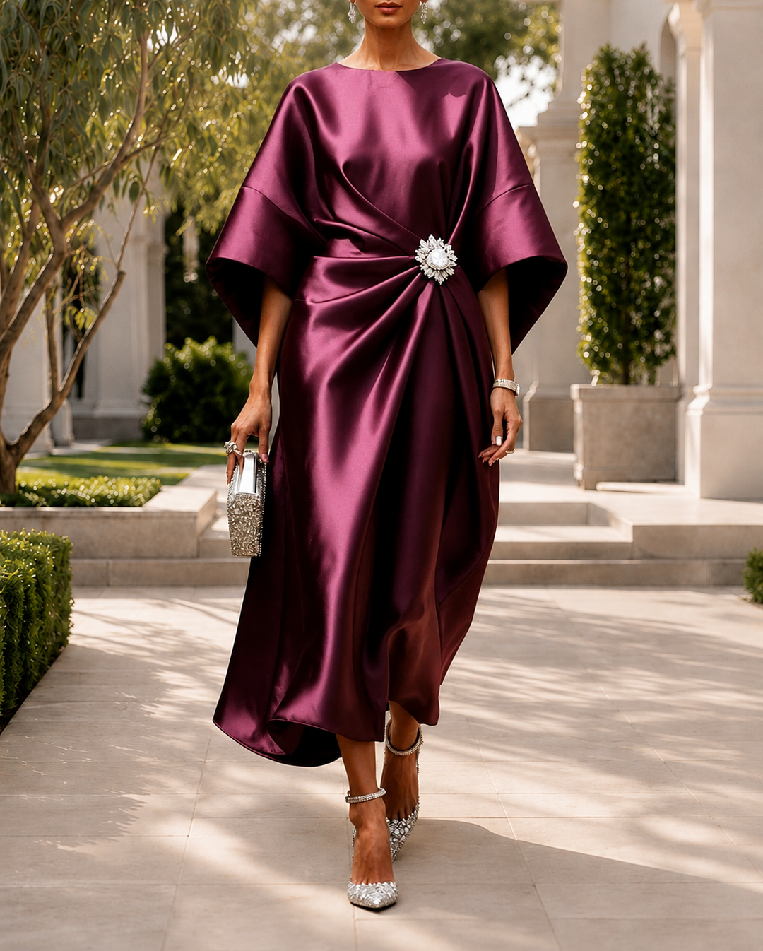 Vera™ - Shimmer Satin Long Dress