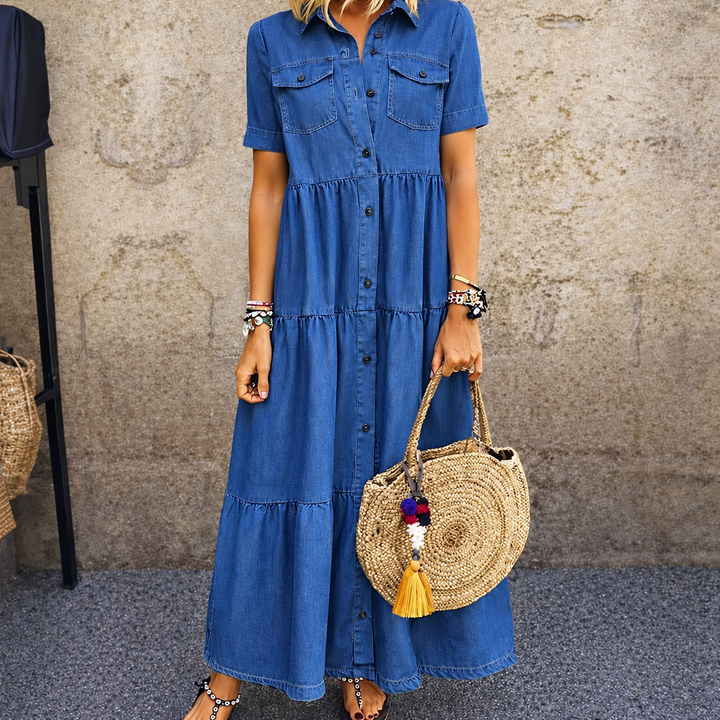 ELIZABETH | BUTTON-FRONT MIDI DRESS