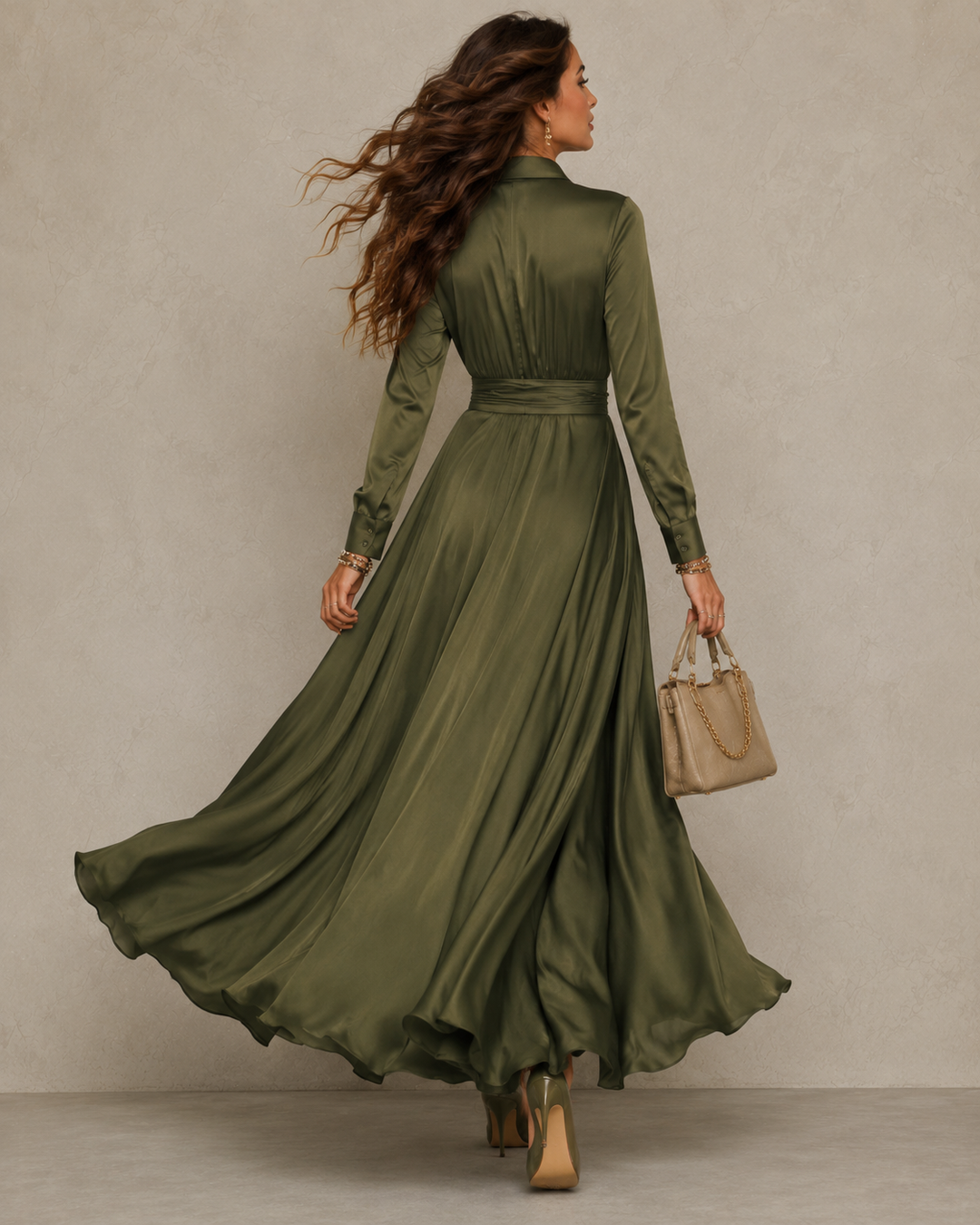 Norah | Ruched Shirt Midi Dress