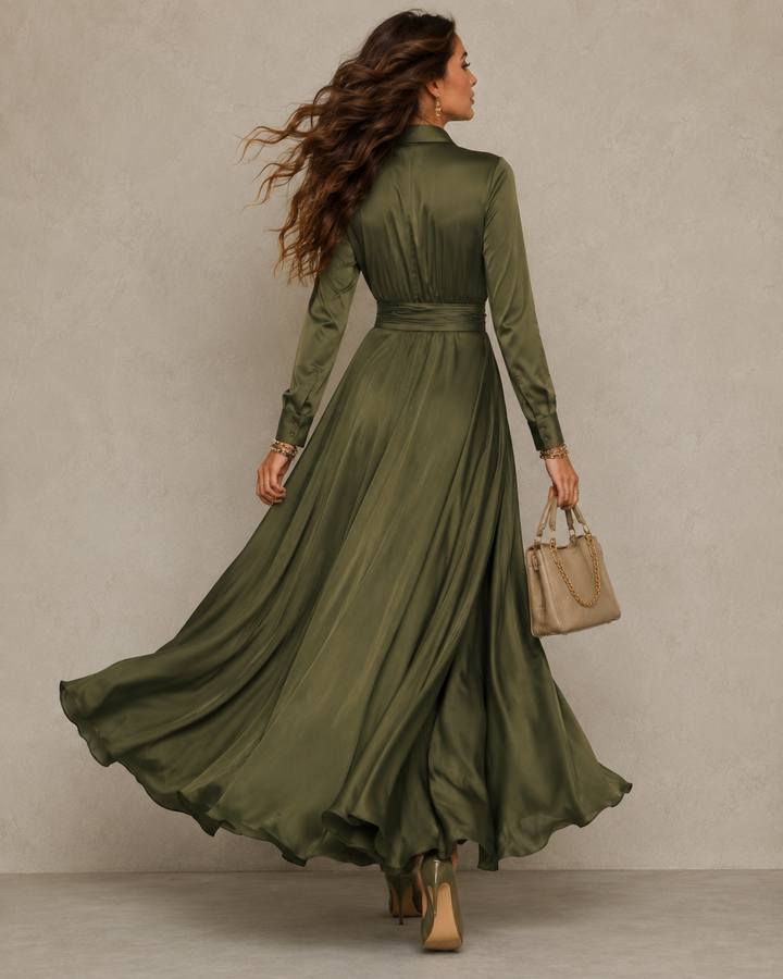Norah | Ruched Shirt Midi Dress