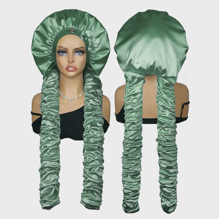 Satin Stretch Non-Slip Sleep Bonnet for Curly Hair