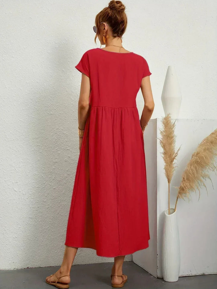 Nerys | Breathable White Midi Dress