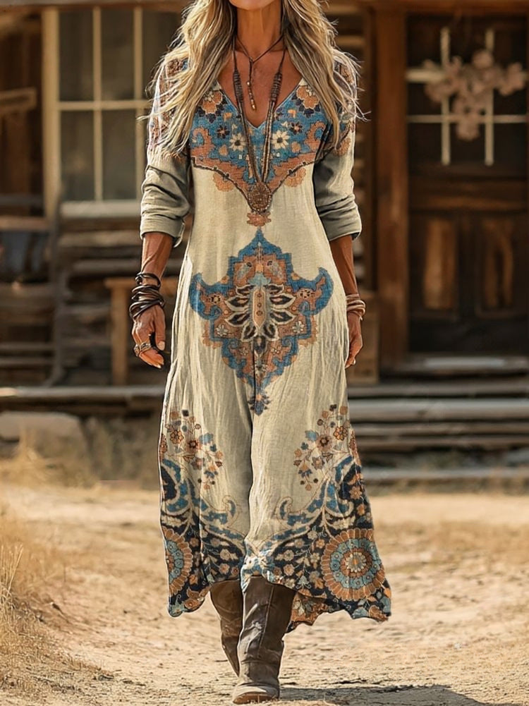 Caroline | Bohemian Autumn Maxi Dress