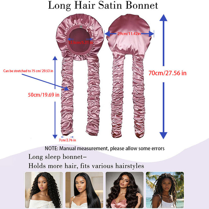 Satin Stretch Non-Slip Sleep Bonnet for Curly Hair