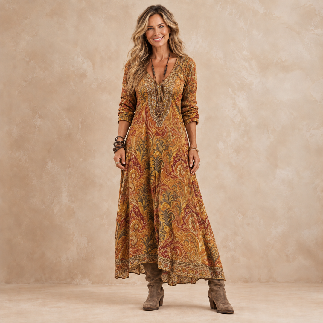Marissa | Paisley Autumn Maxi Dress