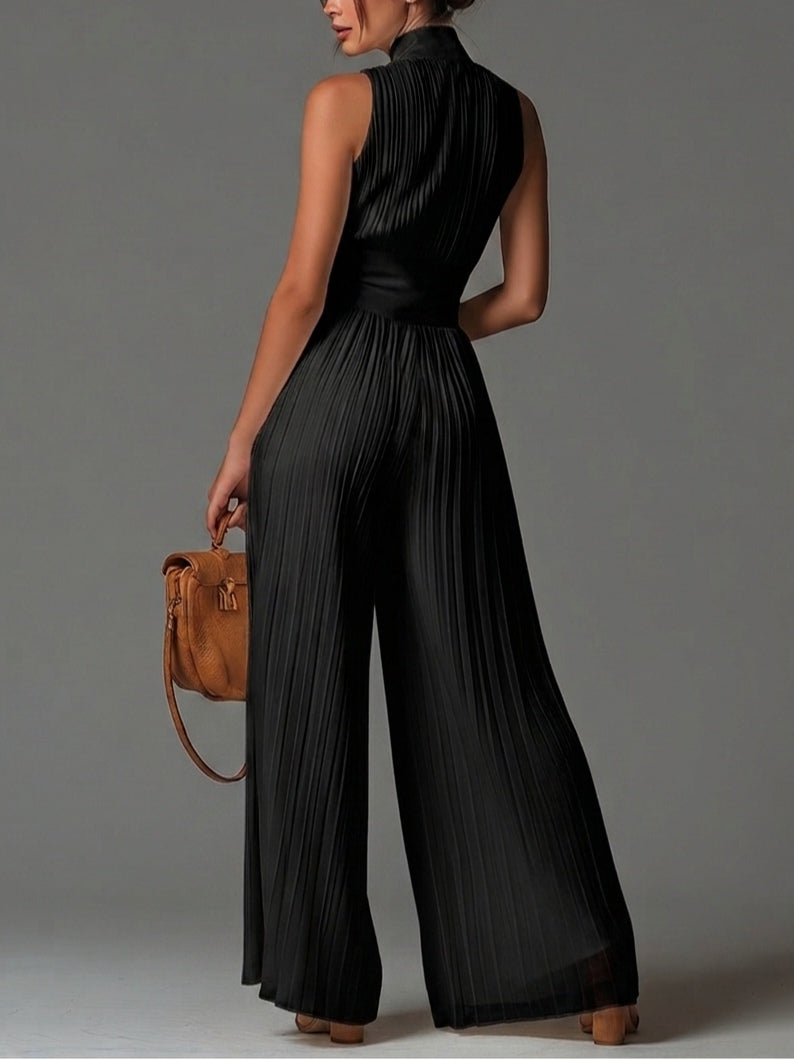 Odette™ | V-Neck Wide-Leg Chiffon Jumpsuit