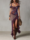 Violestra | Leopard Floral Maxi Dress