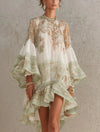 Ferngale | Striped Green Chiffon Dress