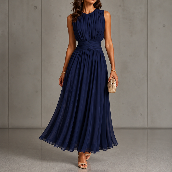 Iselle | Roxanne Ruched Waist Sleeveless Maxi Dress