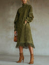 Aurora | Suede Dress with Fringes