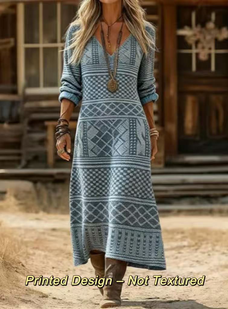 Allison | Geometric Bohemian Maxi Dress