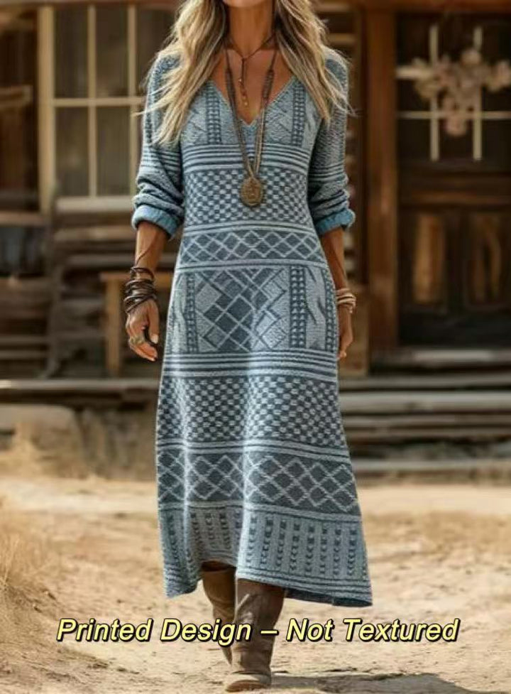 Allison | Geometric Bohemian Maxi Dress